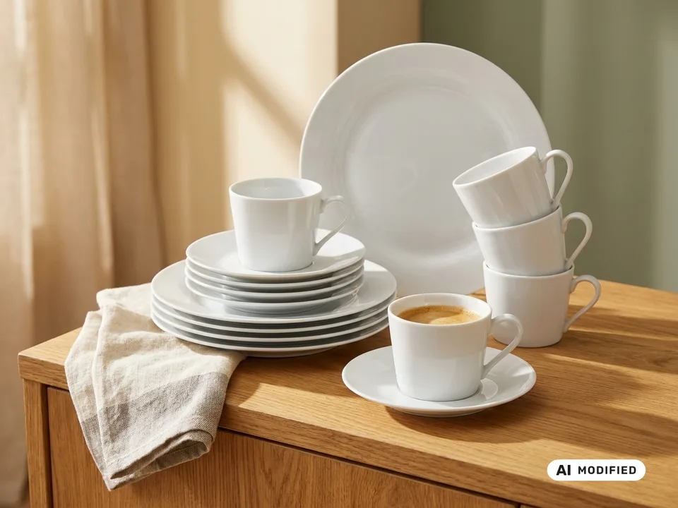BASE Kaffeeservice, 18-tlg. – CreaTable · Porzellan, spülmaschinenfest, mikrowellengeeignet